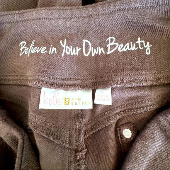 Belle by Kim Gavel Brown Legging Pockets Cotton Stretch Pants Size 8P - Picture 10 of 12